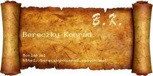 Bereczky Konrád névjegykártya